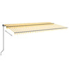VidaXL Luifel handmatig uittrekbaar met LED 600x350 cm geel en wit