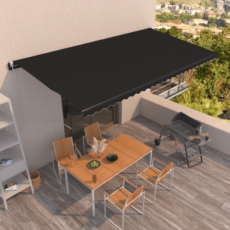 Vidaxl Luifel Automatico estendibile 600x350 cm antracite
