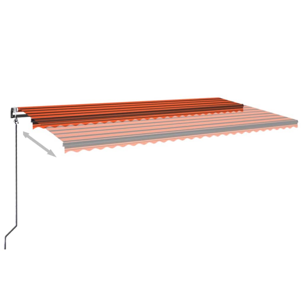 Vidaxl Luifel estende automaticamente 600x350 cm arancione e marrone