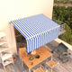 Vidaxl Luifel estendibile manualmente con Blu Blind 3x2,5 m Roller Bianco