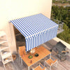 Vidaxl Luifel manualmente extensible con ciego de rodillo 3x2.5 m azul blanco