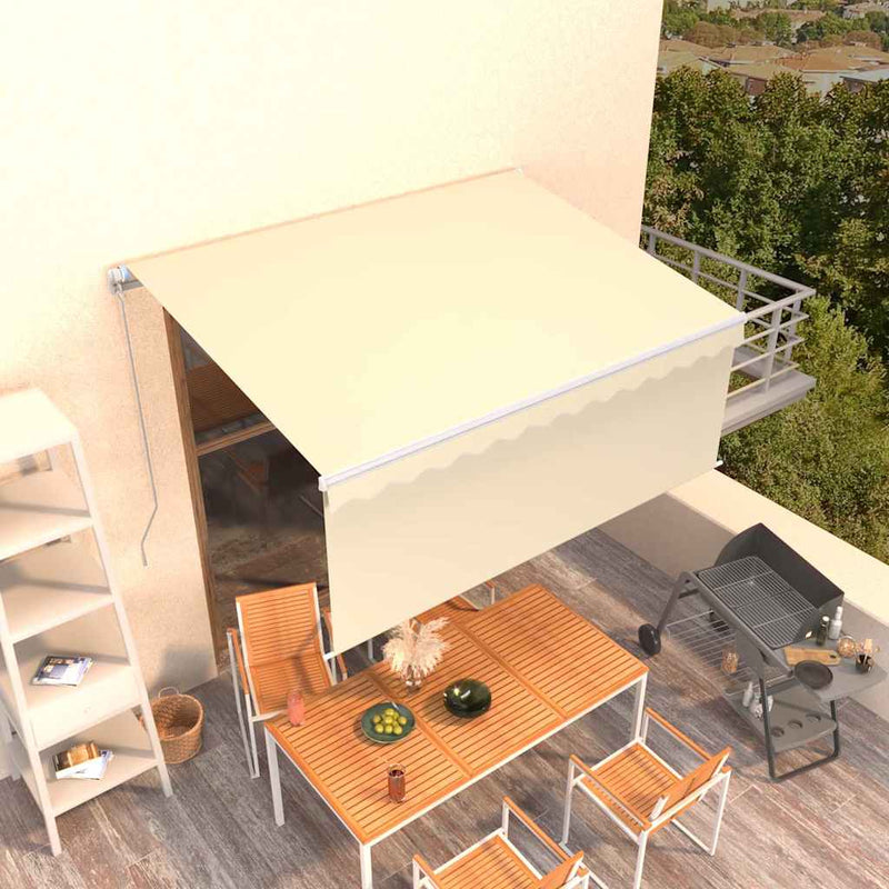 Toldo vidaxx extensible manualmente con estor enrollable 3x2,5 m color crema