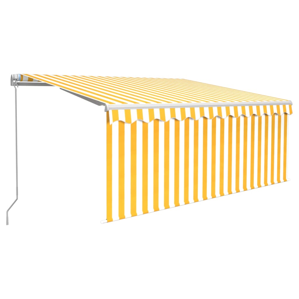 Toldo vidaxx extensible manualmente con estor enrollable 3x2,5 m amarillo y blanco