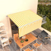 Toldo vidaxx extensible manualmente con estor enrollable 3x2,5 m amarillo y blanco