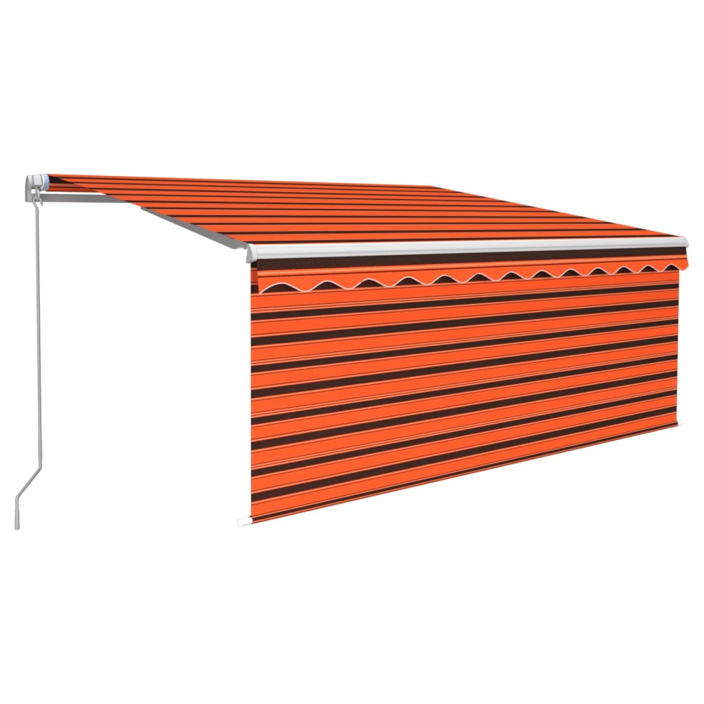Vidaxx toldo cortina extensible manualmente LED 3x2,5 m naranja marrón