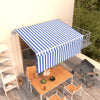 Toldo Vidaxx extensible automáticamente con estor enrollable 3x2,5 m azul blanco