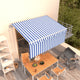 Toldo Vidaxx extensible automáticamente con estor enrollable 3x2,5 m azul blanco
