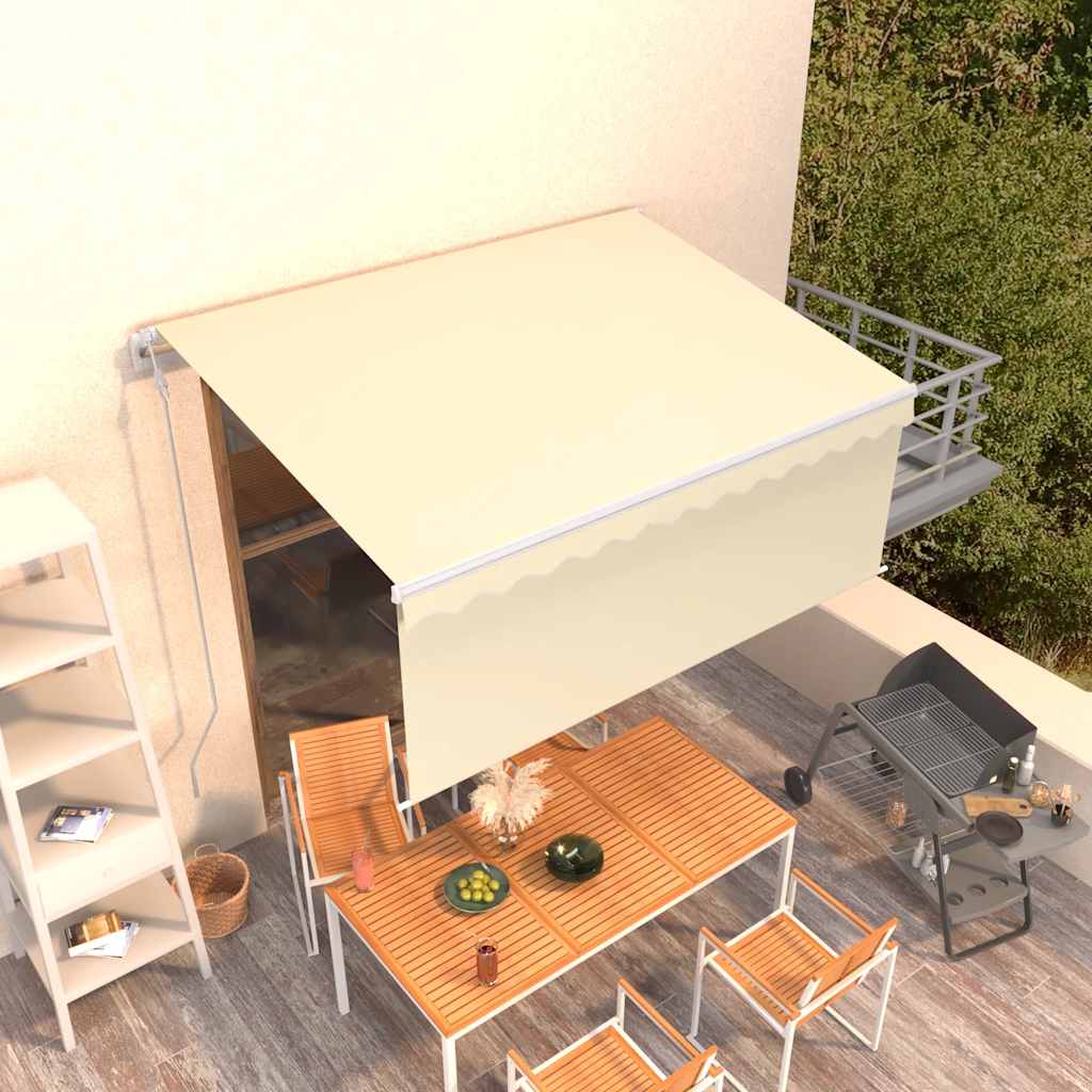 Toldo vidaxx extensible automáticamente con estor enrollable 3x2,5 m crema