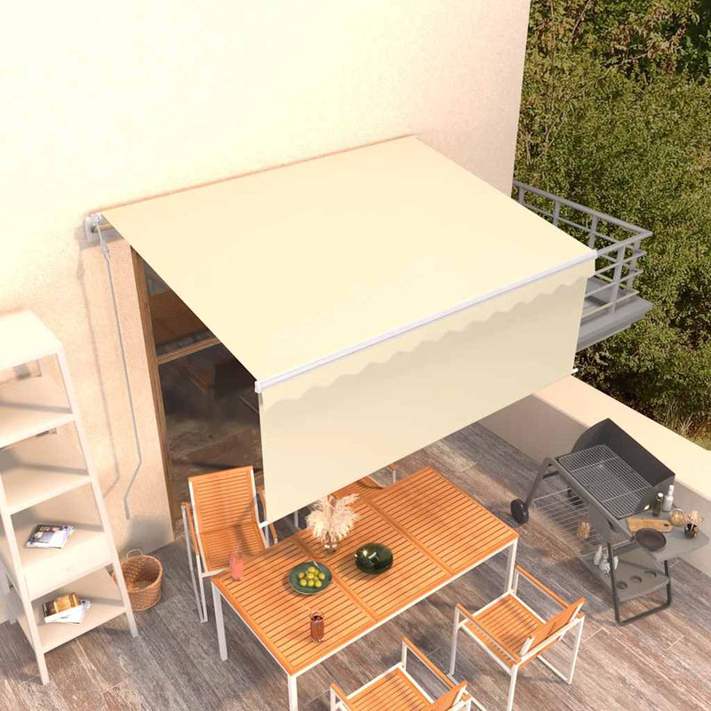 Toldo vidaxx extensible automáticamente con estor enrollable 3x2,5 m crema