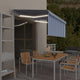 Toldo vidaxx con estor enrollable, LED y sensor de viento 3x2,5 m azul y blanco