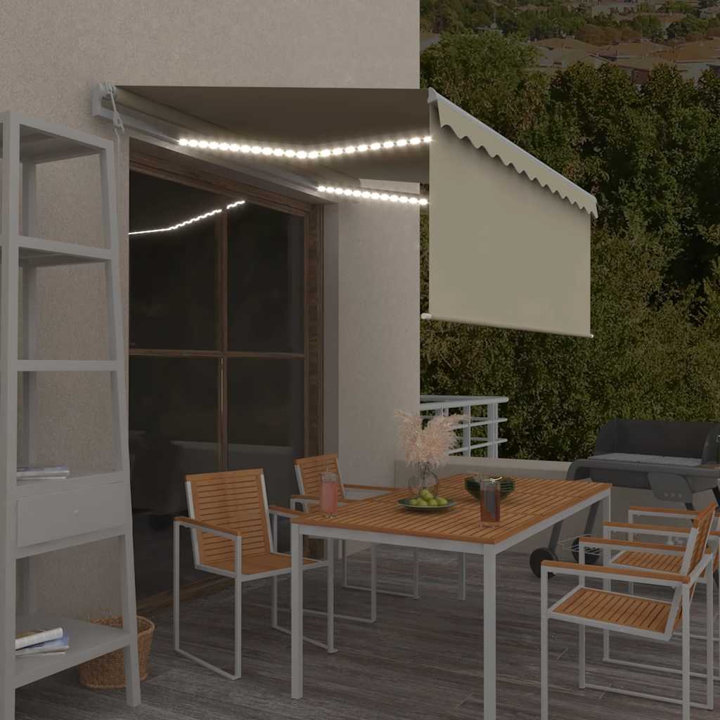 Tenda Vidaxx automatica con tenda, LED e sensore vento 3x2,5 m crema