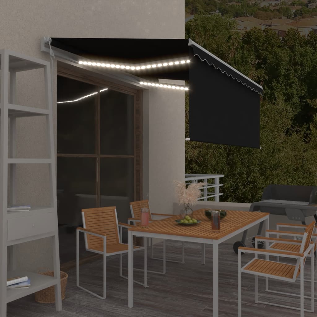 Tenda Vidaxx automatica con sensore vento LED 3x2,5 m antracite