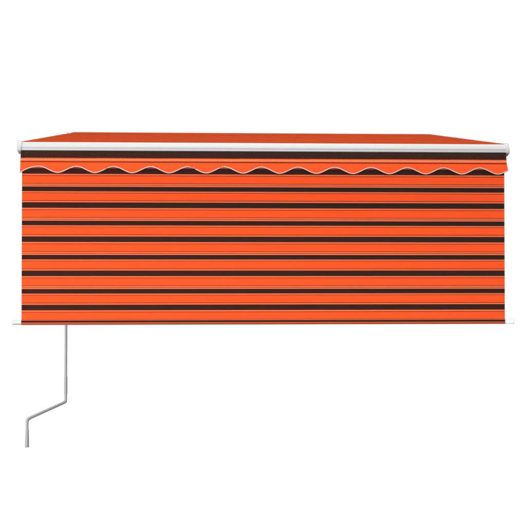 Toldo vidaxx con estor enrollable, LED y sensor de viento 3x2,5 m naranja marrón