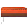 Vidaxl luifel met rolgordijn, led en windsensor 3x2,5 m oranje bruin