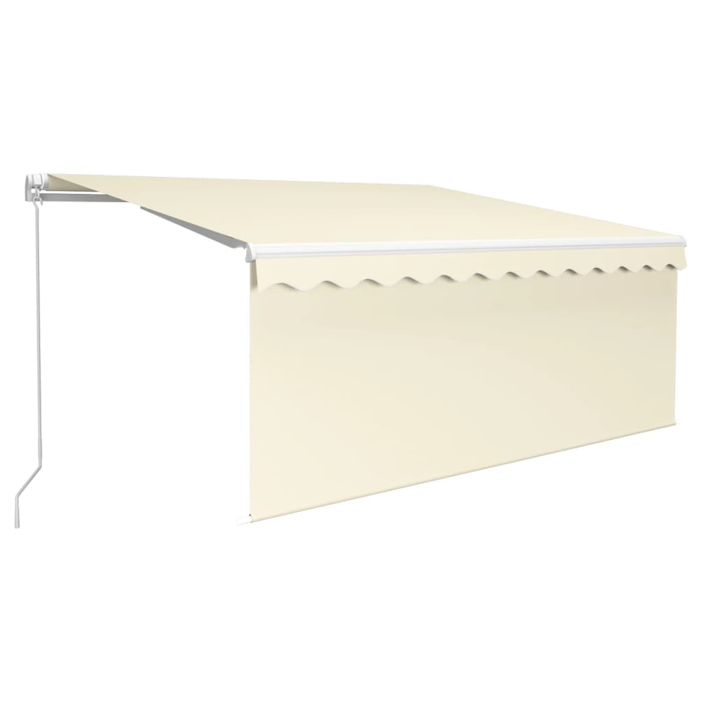 Toldo vidaxx extensible manualmente con estor enrollable 3,5x2,5 m crema