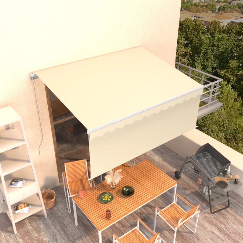Toldo vidaxx extensible manualmente con estor enrollable 3,5x2,5 m crema
