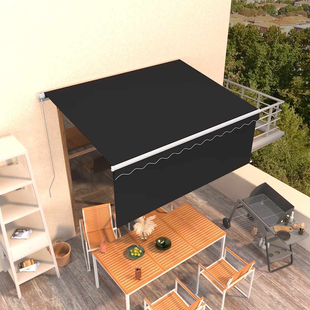 Vidaxl Luifel estendibile manualmente con antracite a 3,5x2,5 m a rullo
