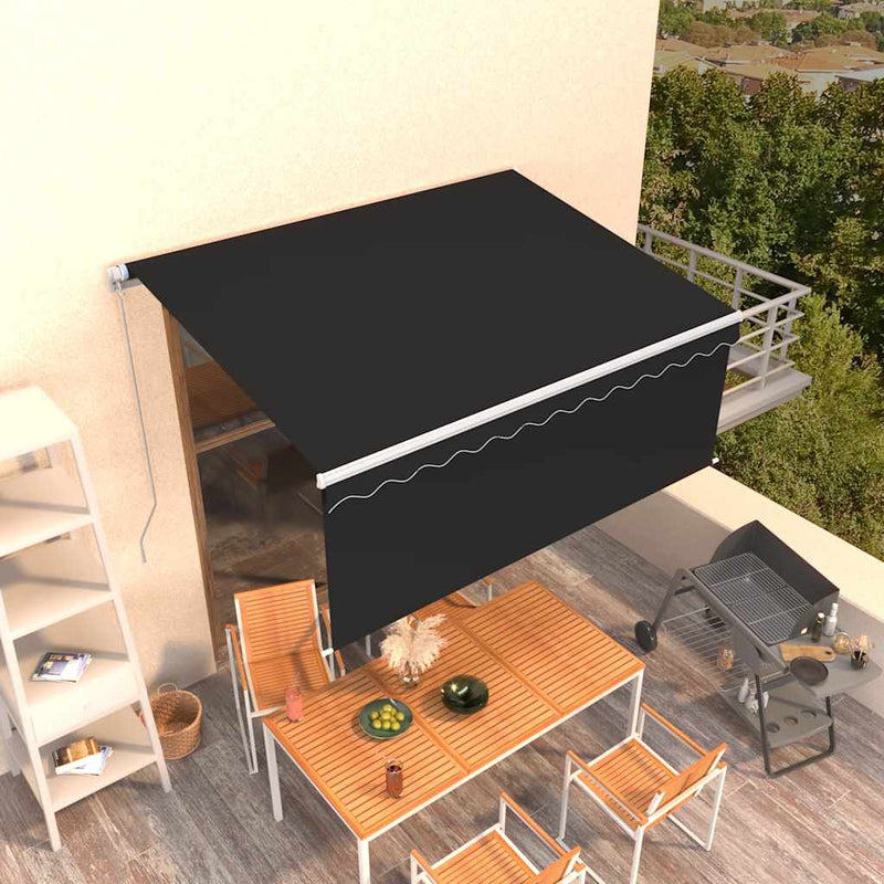 Vidaxl Luifel estendibile manualmente con antracite a 3,5x2,5 m a rullo