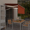 Vidaxx toldo cortina extensible manualmente LED 3,5x2,5 m naranja marrón