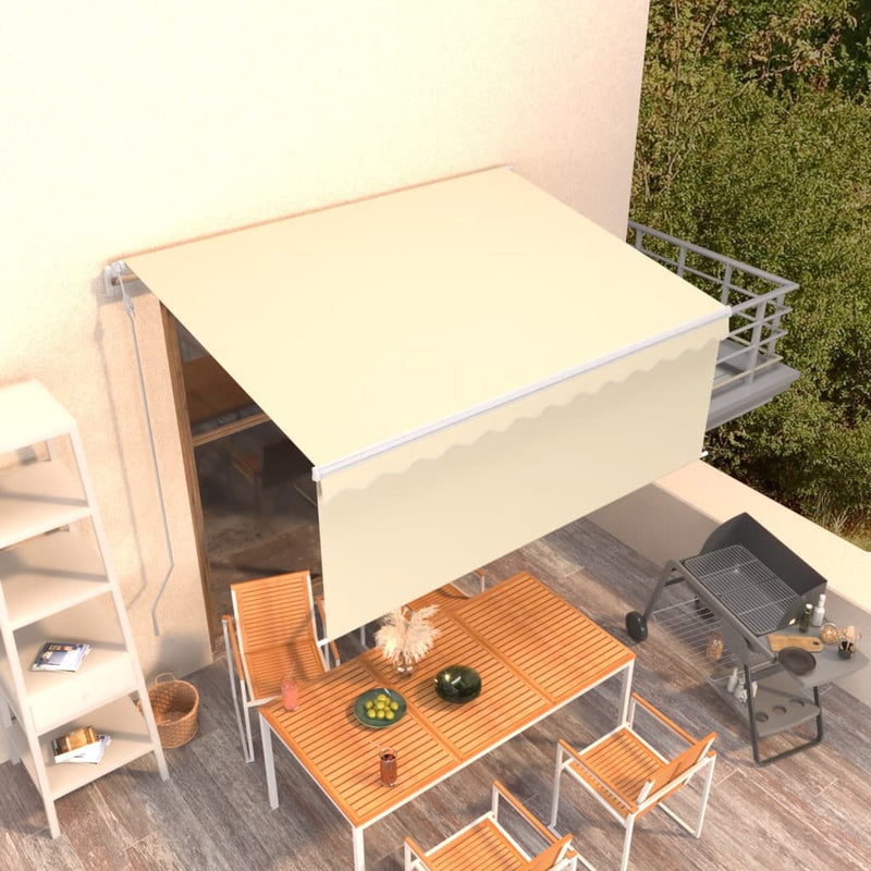Toldo vidaxx estor enrollable extensible automáticamente 3,5x2,5 m color crema