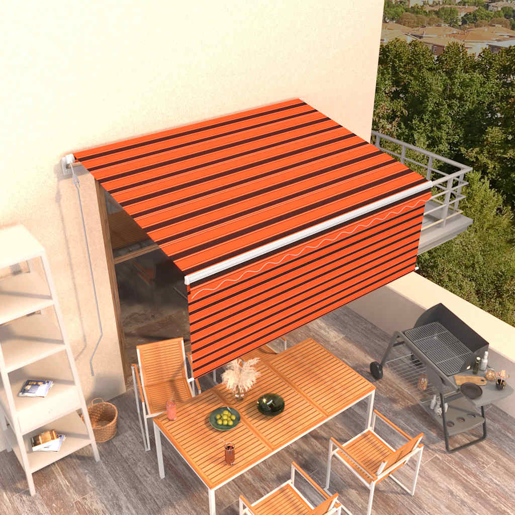 Tenda a rullo Vidaxx estensibile automaticamente 3,5x2,5m arancione marrone
