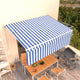 Vidaxl Luifel estendibile manualmente con il rullo cieco 4x3 m blu e bianco