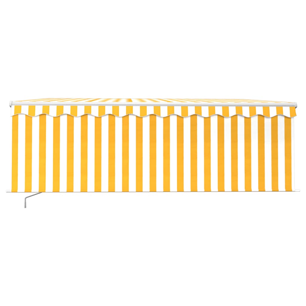 Vidaxl Luifel estendibile manualmente con il rullo cieco 4x3 m giallo e bianco