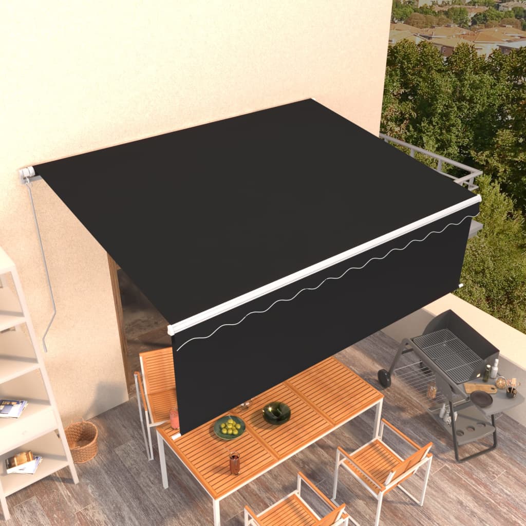 Vidaxl Luifel estensibile manualmente con antracite 4x3 m a rullo
