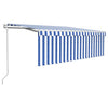 Vidaxl Luifel se puede extender automáticamente con Roller Blind 4.5x3 M Blue White