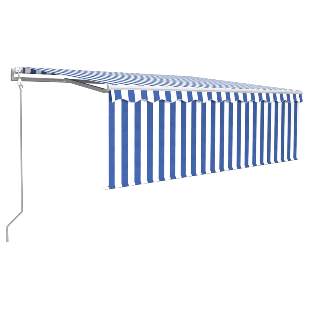 Vidaxl Luifel se puede extender automáticamente con Roller Blind 4.5x3 M Blue White