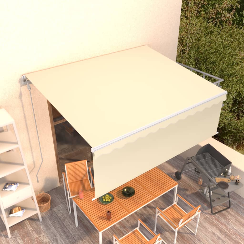 Vidaxl Luifel se puede extender automáticamente con Roller Blind 4.5x3 M Cream