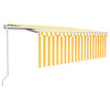 Vidaxl Luifel estendibile automaticamente con il rullo cieco 4.5x3 m bianco giallo