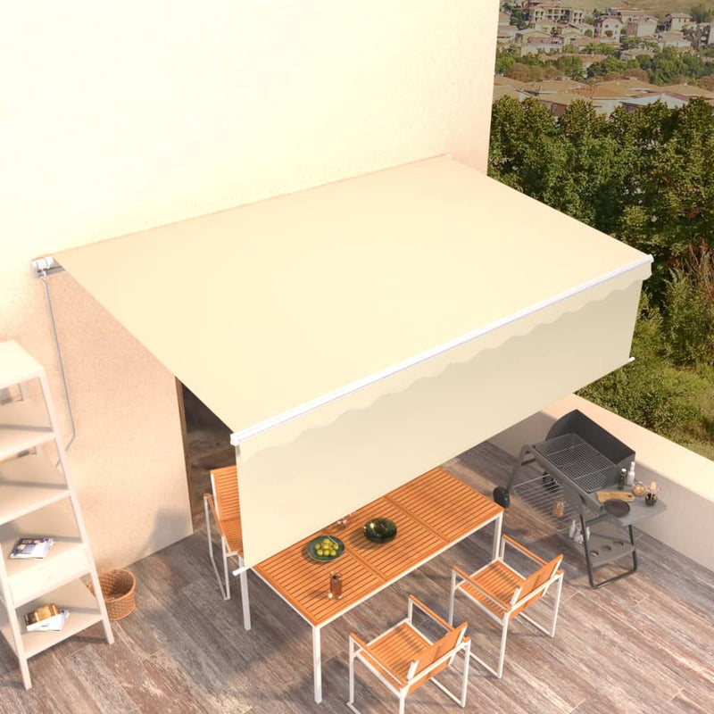 Vidaxl Luifel estendibile manualmente con crema a rullo cieco 5x3 m