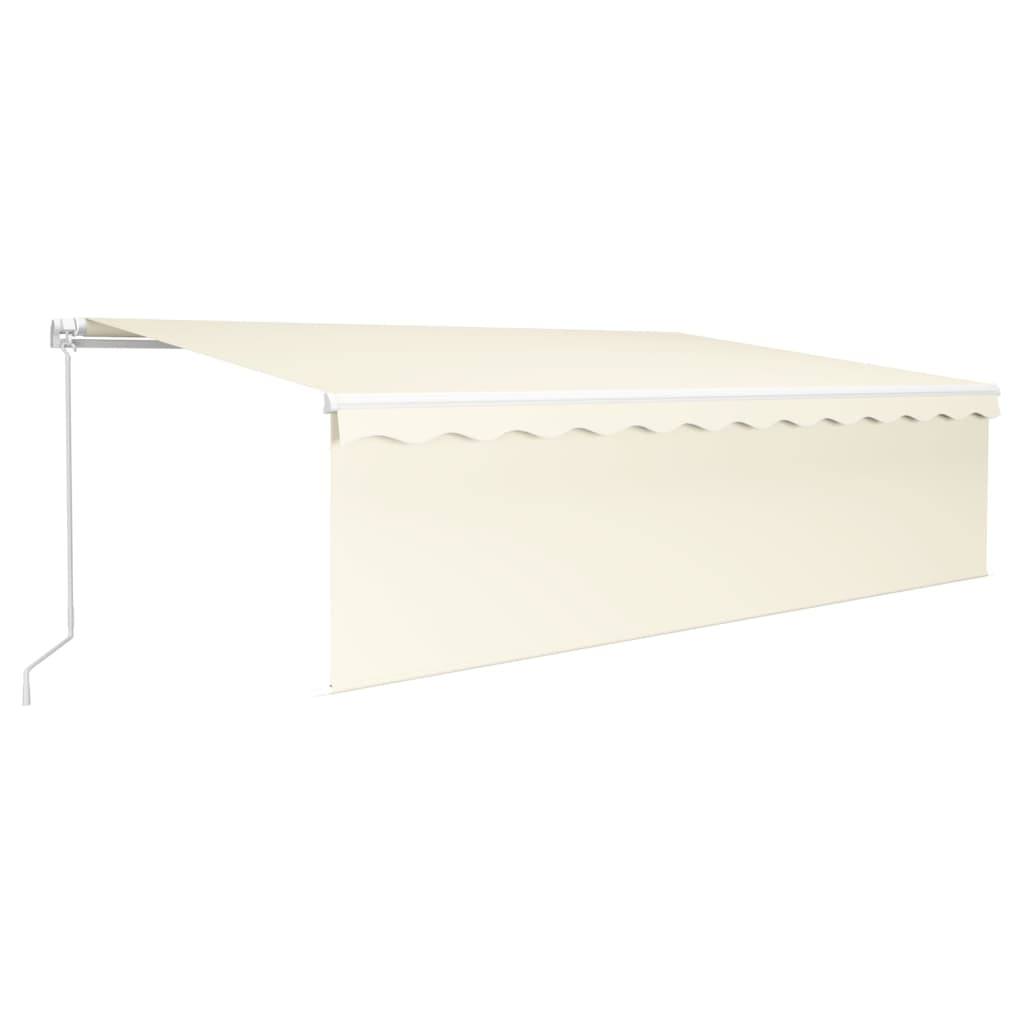 Vidaxl Luifel se puede extender manualmente con ciego de rodillo y LED 5x3 m Cream