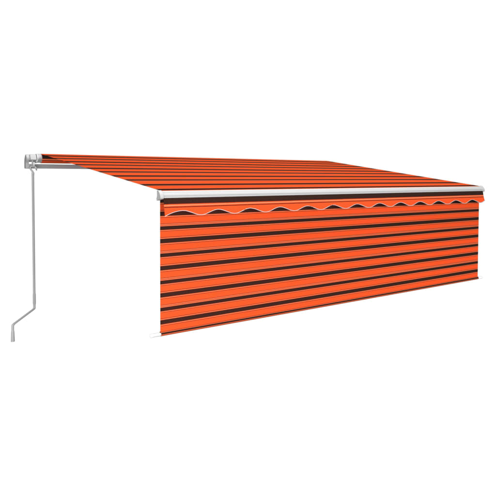 VIDAXL Luifel LED LED BECCA ROLLINE ROLLARE MANUAMENTE 5X3 M Orange Brown
