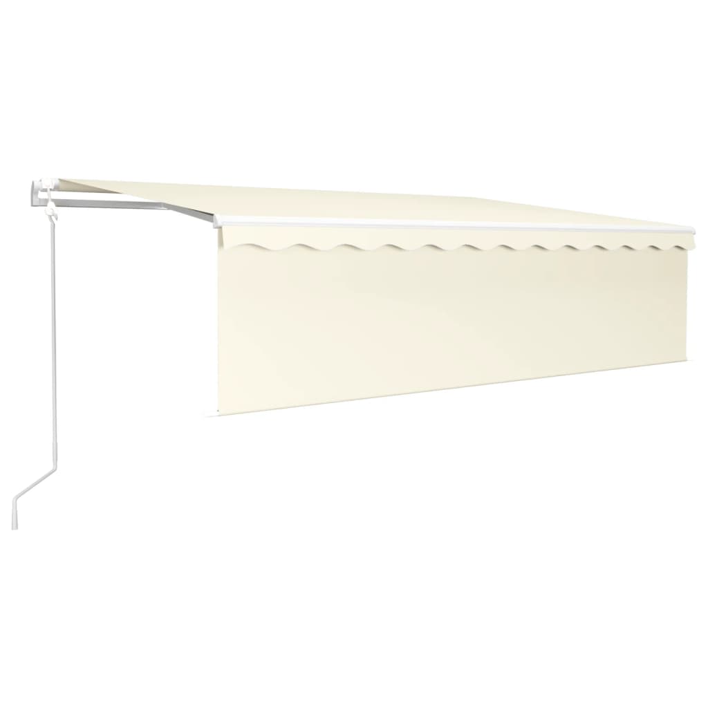 Vidaxl Luifel Automático con Sensor de viento LED de Roller Blind 5x3 M Cream