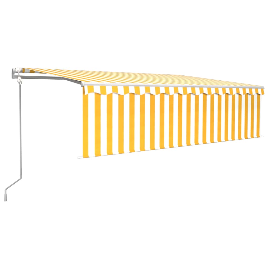 Vidaxl Luifel Sensore di vento a LED a LED BECCA AUTOMATICO 5x3 m giallo e bianco