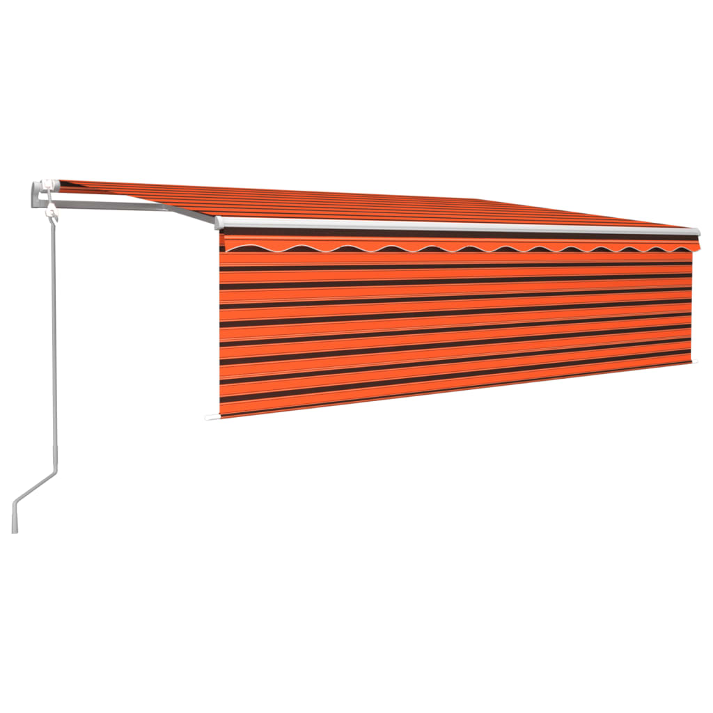 Vidaxl Luifel Sensore di vento a LED LED Clind Automatico 5x3 M Brown