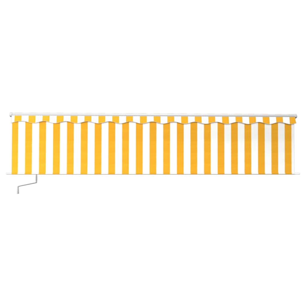 Vidaxl Luifel se puede extender manualmente con LED con cielo de rodillo 6x3 m blanco amarillo