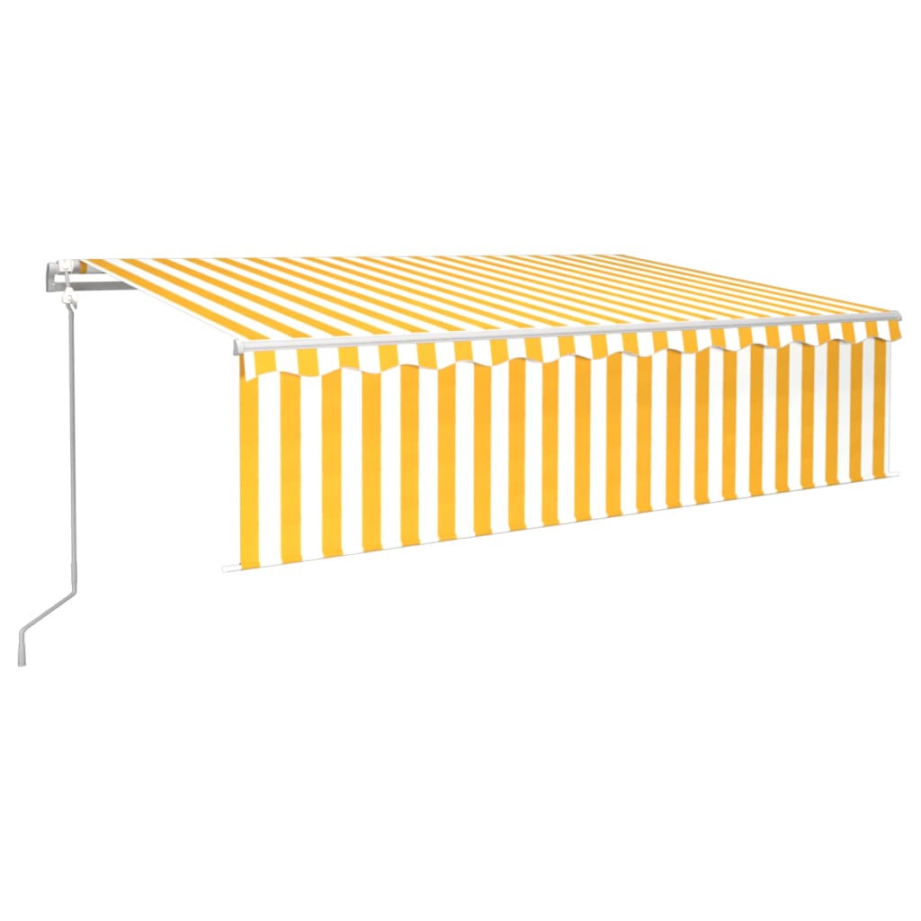 Vidaxl Luifel se puede extender automáticamente con ciego de rodillo 6x3 m amarillo y blanco