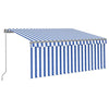 Vidaxl Luifel estendibile manualmente con Blu Blind 3x2,5 m Roller Bianco