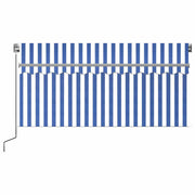 Vidaxl luifel handmatig uittrekbaar rolgordijn led 3x2,5 m blauw wit - afbeelding 3