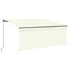 Toldo vidaxx extensible manualmente con estor enrollable LED 3x2,5 m crema