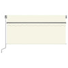 Toldo vidaxx extensible manualmente con estor enrollable LED 3x2,5 m crema