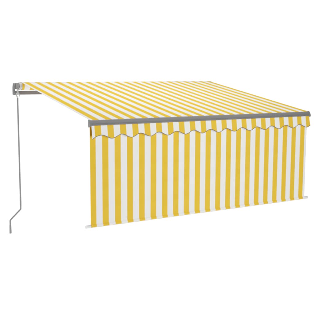 Vidaxx toldo enrollable extensible manualmente LED 3x2,5 m amarillo y blanco