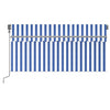 VidaXL Luifel automatisch met gordijn LED windsensor 3x2,5 m blauw wit