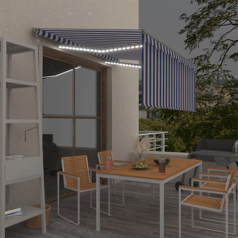 Vidaxl Luifel Automático con sensor de viento LED LED 3x2.5 m Blanco