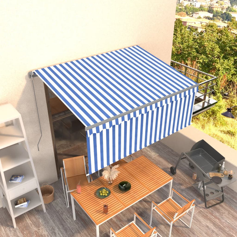 Vidaxl Luifel estensibile manualmente con Blur Blind Bianco 3,5x2,5