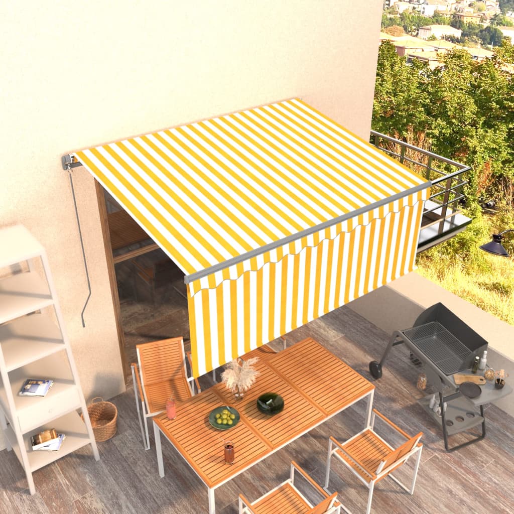 Vidaxl Luifel Manualmente Roller Ciegia 3.5x2.5 m amarillo y blanco