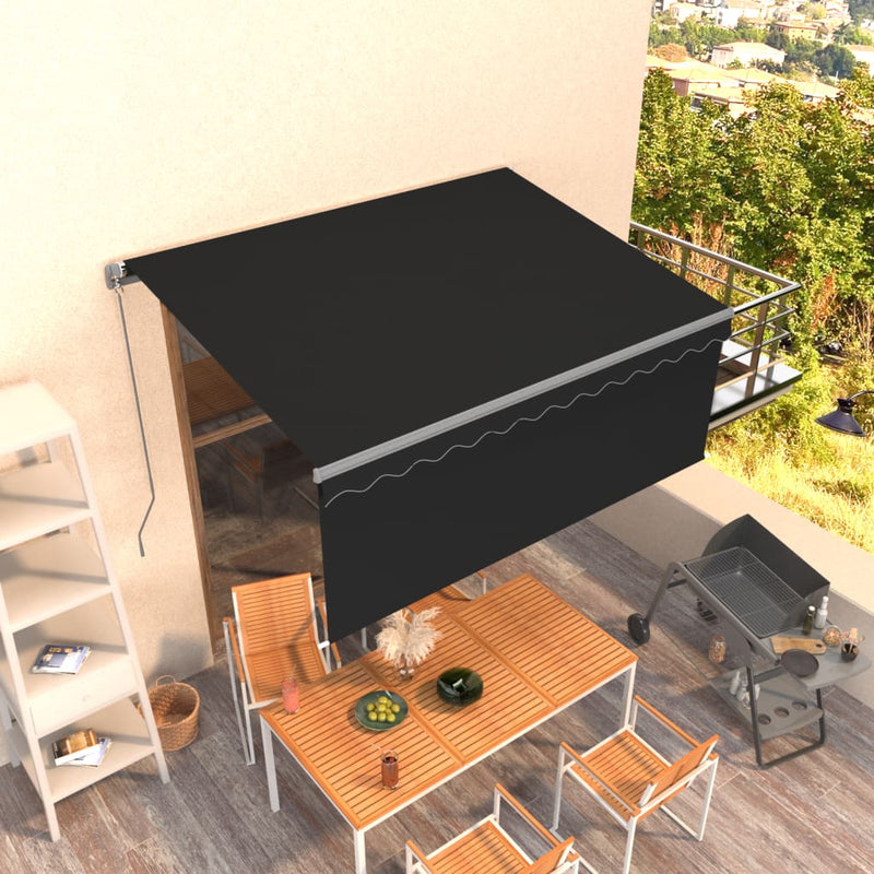 Vidaxl Luifel estendibile manualmente con antracite a 3,5x2,5 m a rullo